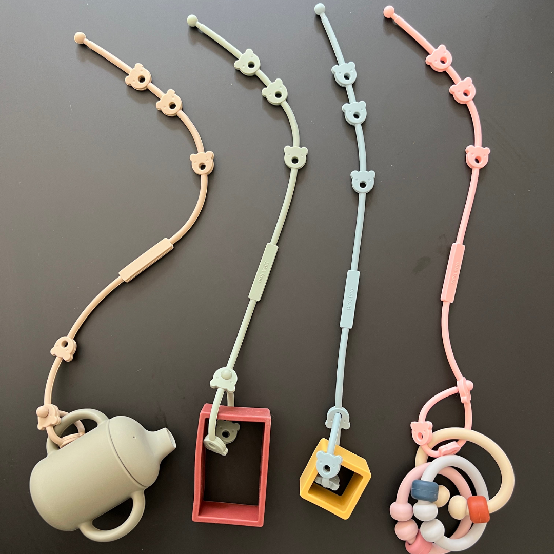 Silicone Drop Chain. for Baby Toys. 4 colours. Attach toys to chain.
