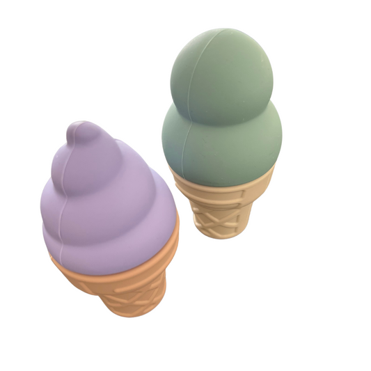 Set of 2 Ice Cream Play and Bath Toys - Mint & Blueberry