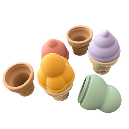 Mix and Match the 4 ice cream silicone play toys