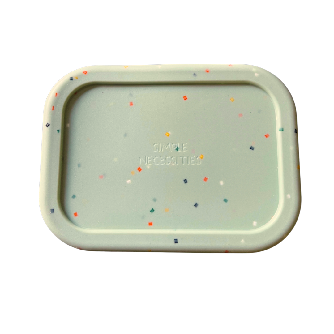 Bento Snack Lunch Box Container 3 compartments speckled sage
