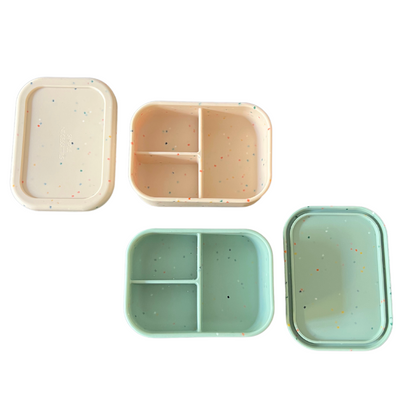 Bento Box lunch and snack 3 compartments - sage & oatmeal