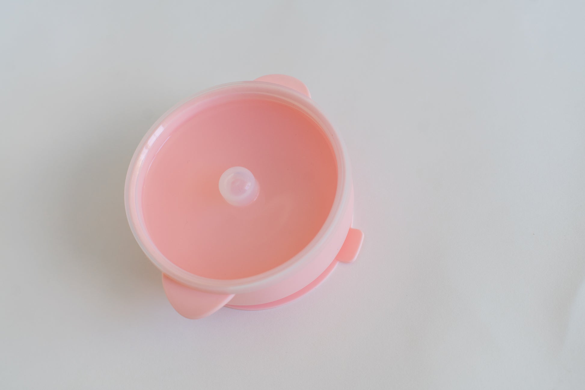 Silicone Suction Bowl and Lid - Pink