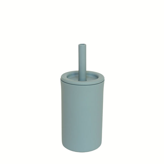 sippy smoothie cup lid and straw dusty blue