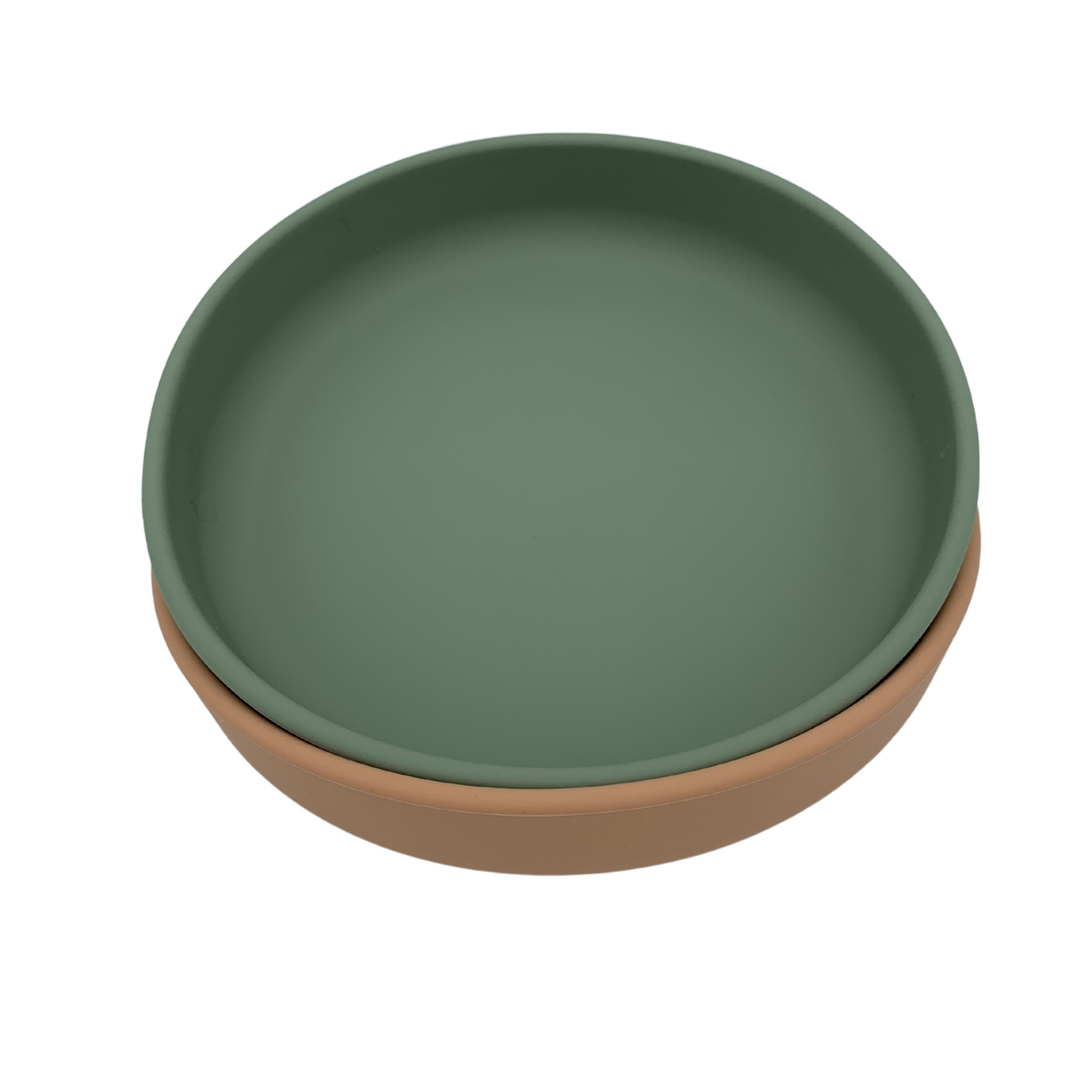small nude and sage suction plates