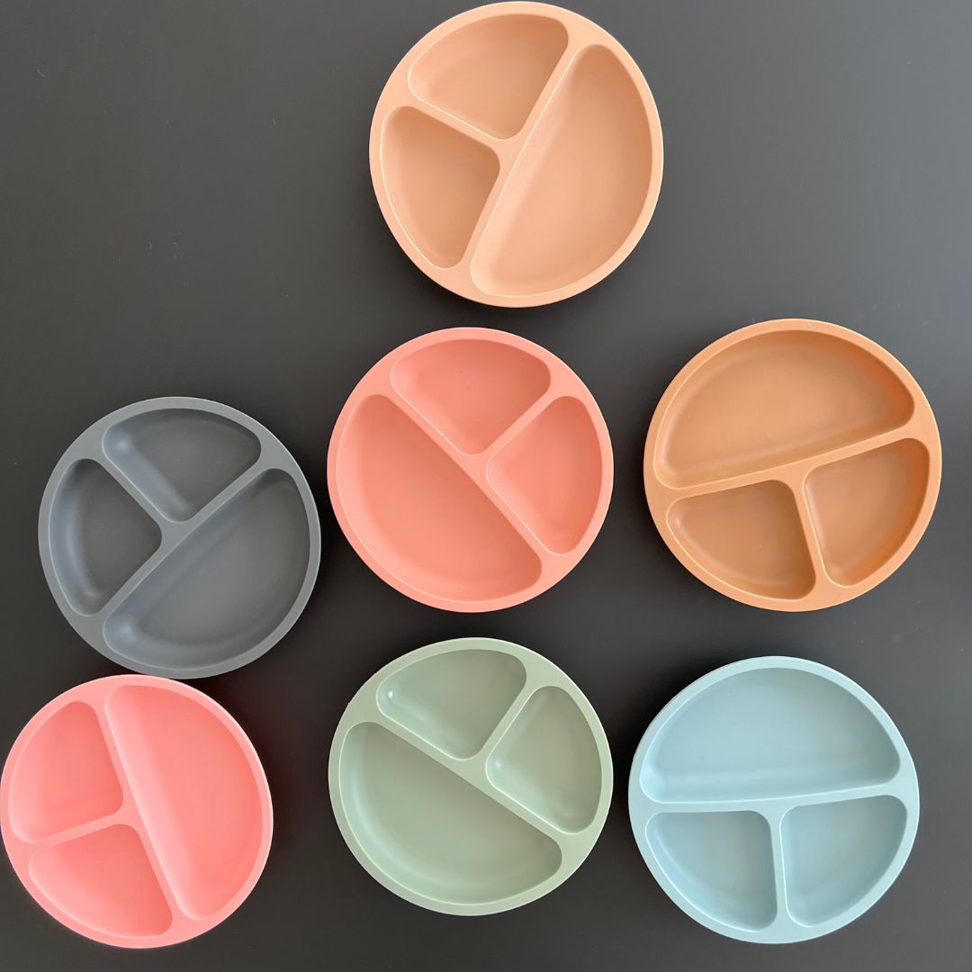 Divided SUction Plate Range of Colours for Toddlers