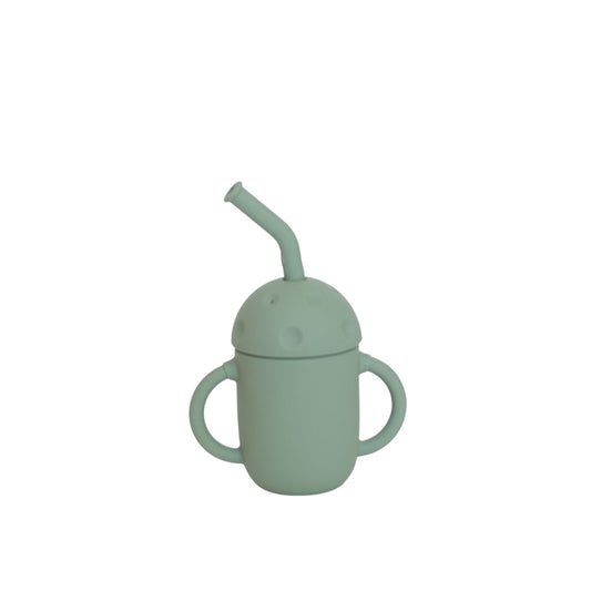 First Stage Sippy Cup with handles, Straw, Lid - Sage