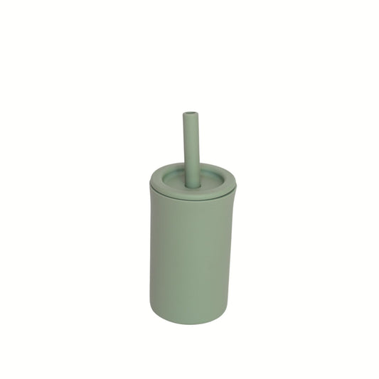 Silicone Sage Drink cup, straw and lid