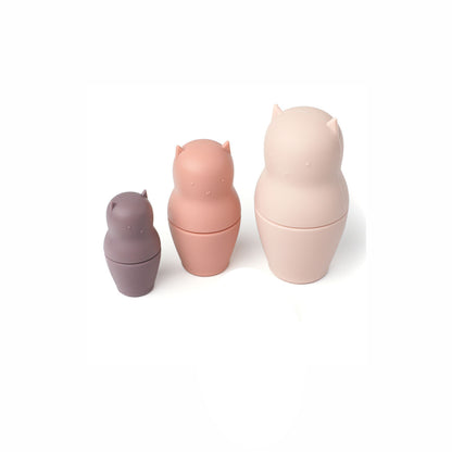 Nesting Doll Set of 3. 6 Pieces. Silicone cat shaped nesting dolls. KIT